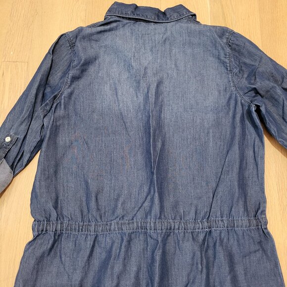 Gloria Vanderbilt Dress Denim Above Knee XS Chambray Roll Tab Sleeve Drawstring - Picture 9 of 14
